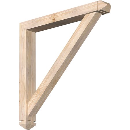 Ekena Millwork Traditional Arts and Crafts Smooth Bracket w/ Offset Brace, Douglas Fir, 5 1/2"W x 42"D x 42"H BKT0604X42X42TRA03SDF